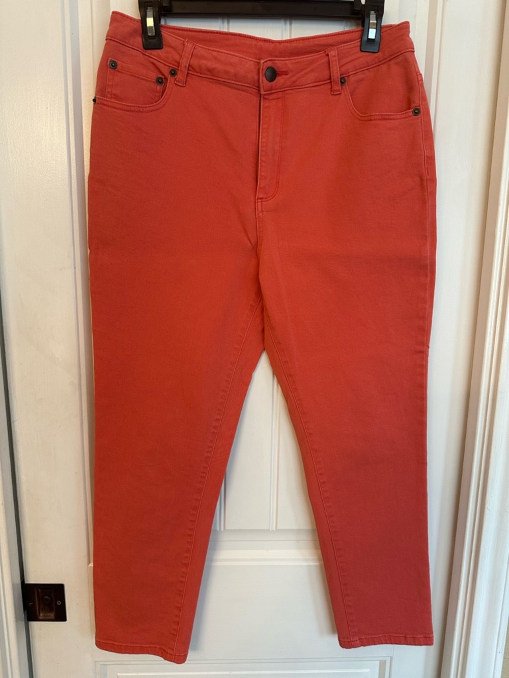 Womens Coral Red ankle pants